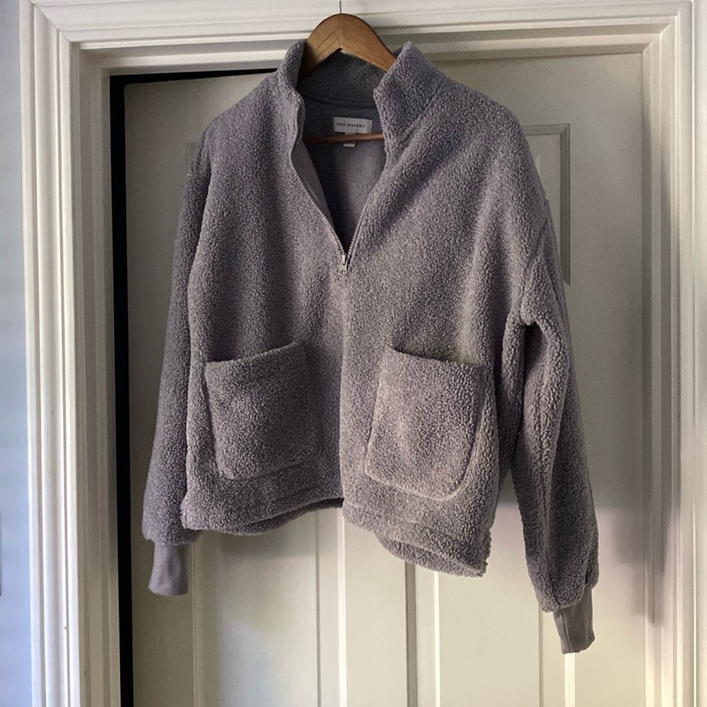 Free Assembly 1/4 zip Teddy Fleece Pullover
